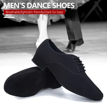 Профессиональная мужская обувь для латиноамериканских бальных танцев, парусиновая обувь для латиноамериканской сальсы, обувь для танго на каблуке, обувь для бальных танцев для мужчин
