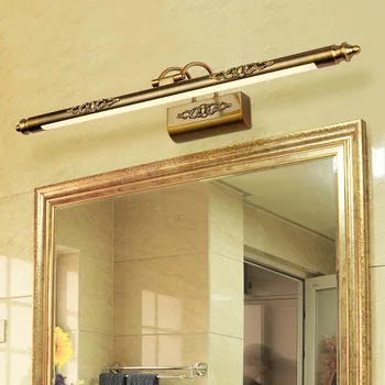 Ретро лампа для косметического зеркала, 50 см светодиодная Европейская лампа для макияжа, настенные светильники для ванной комнаты, Бронзовое освещение шкафа, украшение WF1013