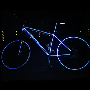 Светоотражающая наклейка на велосипед Серебристая водонепроницаемая флуоресцентная отделка велосипеда