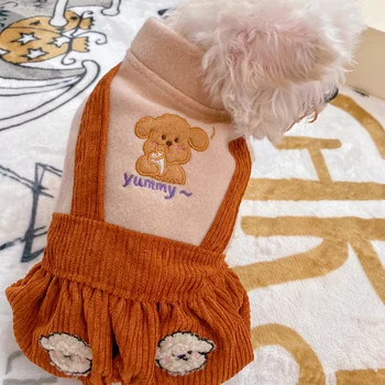 Слюнявчик, одежда для домашних собак, плюшевый пес Бишон Хироми, осенне-зимний новый костюм для четвероногих