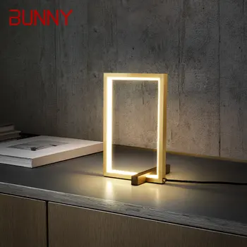 Современная латунная настольная лампа BUNNY LED, 3 цвета, настольное освещение, простой креативный декор для гостиной, кабинета