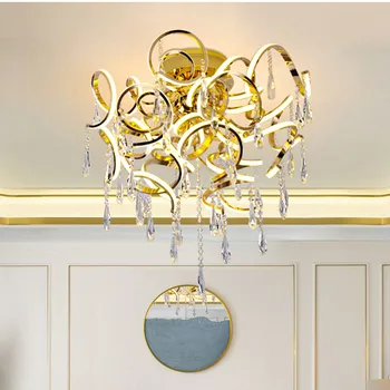 Современная простая светодиодная роскошная люстра ресторан украшение гостиной золотой серебряный подвесной светильник светильники для спальни