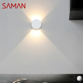 Современное белое светодиодное бра SAMAN с двусторонними источниками света, настенный светильник для столовой и гостиной