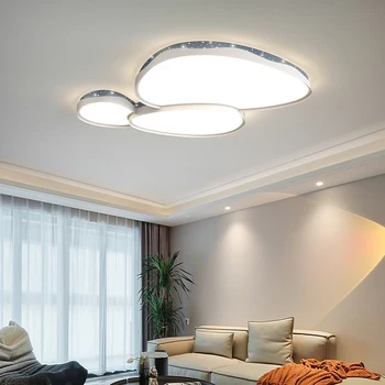 Современные минималистичные люстры для гостиной, скандинавская бело-голубая потолочная декоративная лампа, умный светодиодный пакет для всего дома, лампы для спальни