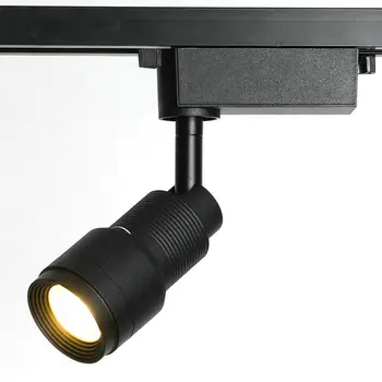 Современные светодиодные дорожные фонари Zoom Мощностью 10 Вт, Установленные на рельсах Прожекторы черного цвета с регулируемым фокусом, Потолочный точечный светильник, Прожектор, промышленная лампа
