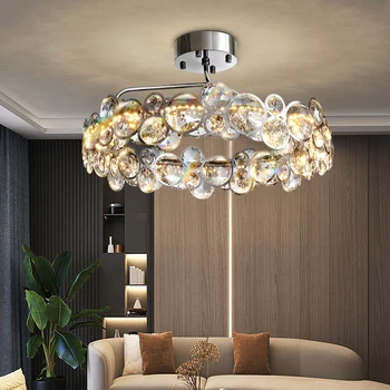 Современные светодиодные потолочные люстры для гостиной, столовой, Хрустальная лампа креативного дизайна, украшение дома, светильник для спальни