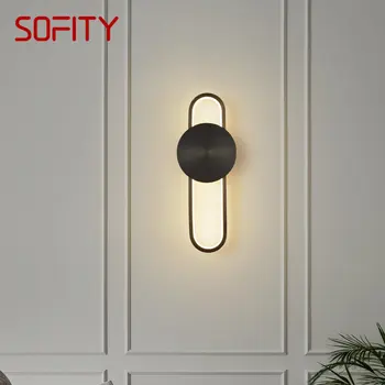 Современный латунный настенный светильник SAMAN, 3 цвета, черное медное бра, освещение, классический декор для дома, спальни