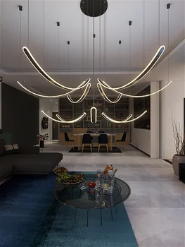 Современный минималистичный светильник в новом стиле для гостиной вилла двухуровневое здание выставочный зал отдел продаж креативная люстра