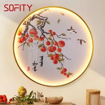 Современный настенный светильник SOFITY, светодиодная китайская креативная круглая настенная лампа-бра для дома, гостиной, кабинета, коридора. Декор