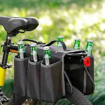 Сумка для бутылки с напитком на заднем сиденье велосипеда, держатель для стакана с напитком, Велосипедная сумка для хранения бутылки с водой, полка для бутылок в багажнике велосипеда, сумка для бутылок с напитками