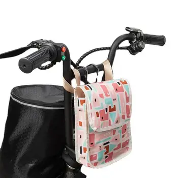Сумка на передней раме, двухслойный карман на раме велосипеда, кнопочный дизайн, Многоцелевая, устойчивая к разрыву сумка для электровелосипеда, велосипедная сумка