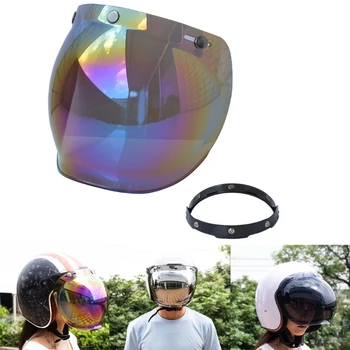 Универсальный 3-защелкивающийся пузырчатый щит-для мотоциклетных шлемов с открытым лицом, прямая поставка