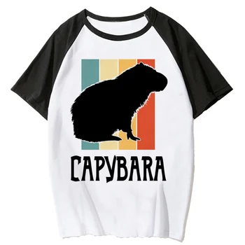 Футболки Capybara, женская футболка Y2K, женская уличная одежда, японская одежда y2k