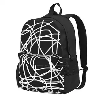 Черно-белый Минималистичный Современный дизайн-Абстрактная линия черного цвета, модные сумки для рюкзаков, позитивные, вдохновляющие, простые
