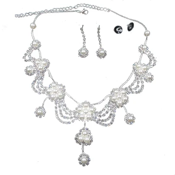 Элегантные жемчужные серьги и ожерелье из сплава, сохраняющего цвет, ювелирный набор с жемчугом на День рождения, подарок на День Святого Валентина.