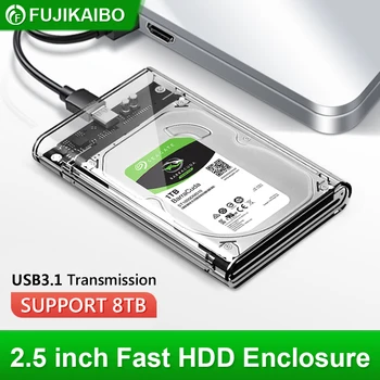 2,5 дюйм(ов) Корпус жесткого диска SATA к USB3.0 HDD Чехол Для ПК SSD Оболочка Внешний Ящик Для хранения С USB3.1/3.0/2.0 Кабель Typc C
