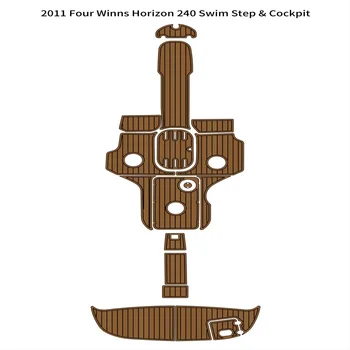 2011 Плавательная платформа Four Winns Horizon 240, кокпит, лодка, подкладка из пены EVA и тикового дерева, Самоклеящийся стиль SeaDek Gaterstep