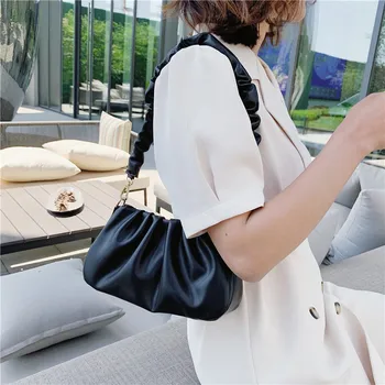 2023 Новая брендовая женская сумка через плечо из мягкой искусственной кожи с модными складками, роскошная женская сумка с диагональю, дизайнерская сумка для мелочи