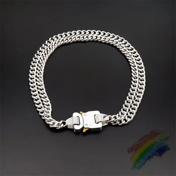2023ss 1017 Ожерелье с двойной цепочкой из АЛИКСА 9 см Для мужчин и Женщин, Летнее Повседневное Металлическое Ожерелье с пряжкой, Аксессуары