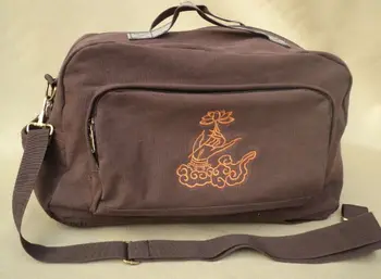 3 вида цветов желтый/коричневый буддийский Хлопок холщовые сумки шаолиньский монах многоцелевая сумка/пакет кунг-фу Рюкзак паломничество