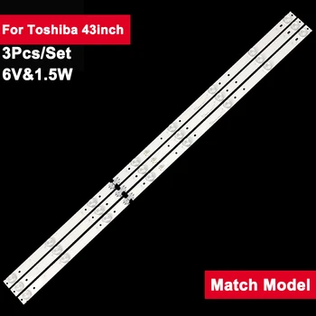 6V1.5W 755 мм Светодиодная лента для Toshiba 43 дюйма 8 светодиодов JL.D40081330-140ES-M 3 шт./компл. Подсветка 40L1600C 40L2600C TH-40D400C