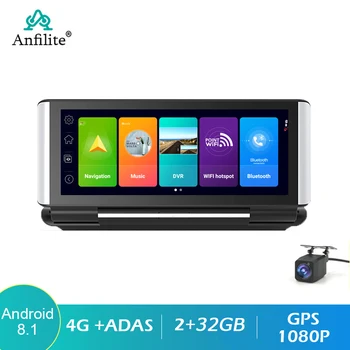 7-дюймовый ADAS 4G Dash cam для автомобильного видеорегистратора Android 8.1 Автомобильная камера заднего вида с двумя объективами дистанционного мониторинга GPS Navigaton Black Box