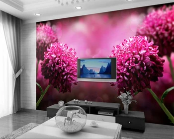 Beibehang 3D обои Dream Purple Flower Цветочный фон для телевизора, украшение дома, 3d обои для гостиной, спальни, для стен, 3 d