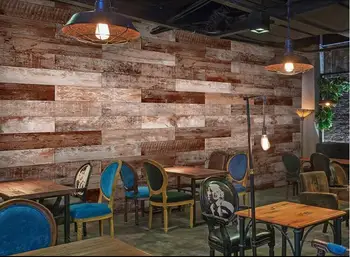 beibehang обои для гостиной papel de parede Индивидуальные старинные деревянные доски бар KTV фон стены 3d обои стены