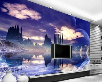 beibehang Пользовательские обои для интерьера personality dream sky city TV фон спальни настенные обои для стен 3 d papier peint