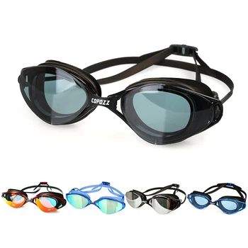 Copozz Профессиональные плавательные очки с защитой от запотевания и ультрафиолета, регулируемые очки для плавания, мужские Женские водонепроницаемые силиконовые очки, очки для взрослых