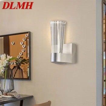 DLMH Хрустальные Настенные Светильники LED Серебристый Алюминиевый Внутренний Настенный Бра Новый Дизайн Для Домашнего Фойе Спальни Гостиной Офиса Отеля