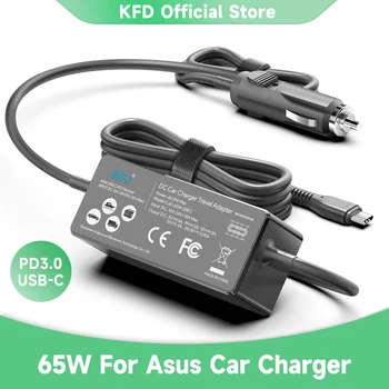 KFD Автомобильное Зарядное Устройство Для Asus Type-C 67 Вт 65 Вт 60 Вт 45 Вт 30 Вт 20 Вт T305C X1502Z X1502ZA 20V3.25A PD3.0 Быстрая Зарядка Универсальная 12-24 В