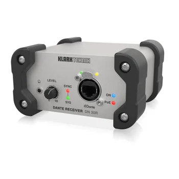 Klark Teknik DN 30R 2-Канальный аудиоприемник Dante для высокопроизводительной работы в сети встроенный усилитель для наушников для локального мониторинга