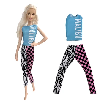 NK 1 Комплект Новой кукольной одежды, Модная футболка, Современные Брюки, Повседневная Одежда, Аксессуары для Куклы Барби, Детская игрушка Для Девочек