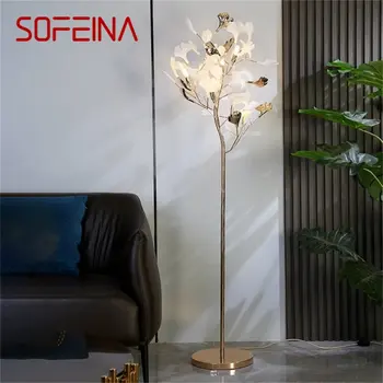 SOFEINA Nordic Креативный торшер в форме цветка Гинкго, современный светодиодный декоративный светильник для дома, гостиной, спальни