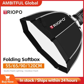 Triopo 55см 65см 90см 120см Крепление Photo Bowens Портативный зонт Octagon для наружного софтбокса + сумка для студийной вспышки Softbox