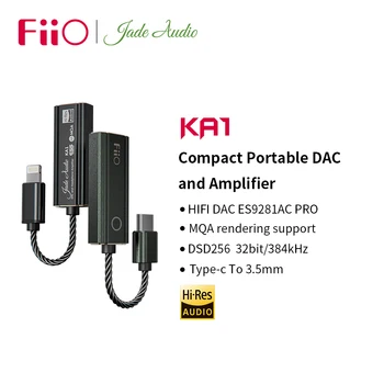 Адаптер FiiO/JadeAudio-KA1 TypeC на 3,5 мм, ES9281AC Pro MQA, USB DAC DSD256, кабель-адаптер Hi-Fi для Android IOS MAC Win10