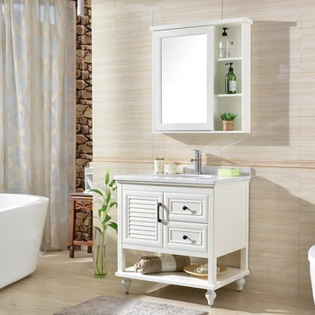 Американский шкаф для ванной Комнаты, современный минималистичный шкаф для умывальника из ПВХ, Комбинированный Настенный шкаф, Напольный шкаф, Мраморный умывальник
