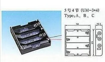 Батарейный блок 14500 AA 4,8 В, 4 элемента, четыре линии последовательного подключения