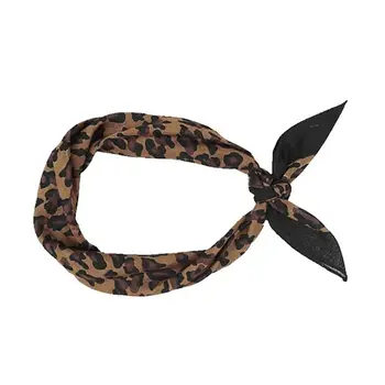 Богемный винтажный квадратный шарф из хлопка Унисекс с леопардовым тигровым принтом, уличная велосипедная повязка на голову, бандана, браслет в стиле хип-хоп, шейный галстук