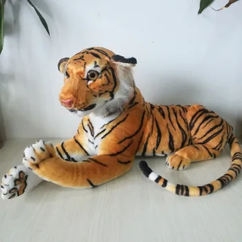большой 55 см прекрасный желтый тигр плюшевая игрушка лежащий тигр мягкая кукла подушка игрушка Рождественский подарок h0589