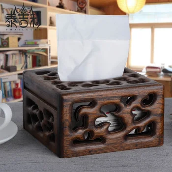 Винтажная бытовая коробка для салфеток из массива дерева, чайный столик, ящик для хранения стола, Деревянная Китайская коробка для бумаги, выдвижной ящик