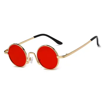 Винтажные солнцезащитные очки в стиле стимпанк Круглые трендовые зеркальные поляризованные солнцезащитные очки