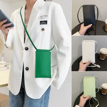 Высококачественная простая сумка для телефона из искусственной кожи, однотонный маленький кошелек для монет, повседневные сумки через плечо для женщин, женские сумки