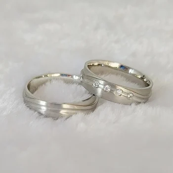 Высококачественные водонепроницаемые наборы обручальных колец для пар для мужчин и женщин, Уникальное дизайнерское модное ювелирное кольцо из нержавеющей стали