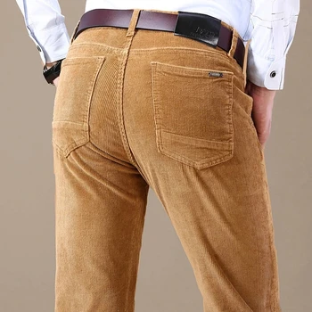 Высококачественные Новые мужские деловые брюки осенью и зимой 2023 года, прямые вельветовые вельветовые брюки, дышащие повседневные брюки