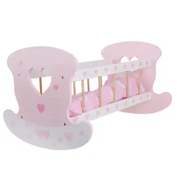 Горячая распродажа, игрушки для ролевых игр в новом стиле, деревянная детская кроватка для кукольных игрушек-кроватей