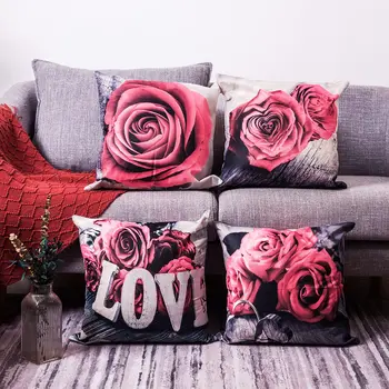 День святого Валентина темно-красная роза цветок наволочка чехол для диванной подушки обустройство дома может быть настроено специально для вас 40x40 50x50 60x60