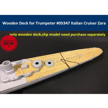 Деревянная дека в масштабе 1/350 для итальянского тяжелого крейсера Trumpeter 05347 Zara Model Kit