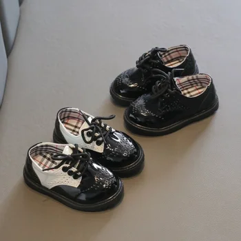 Детская кожаная обувь на шнуровке с круглым носком, элегантная весенняя мягкая удобная детская повседневная обувь в стиле барокко для мальчиков и девочек 21-37 лет на плоской подошве